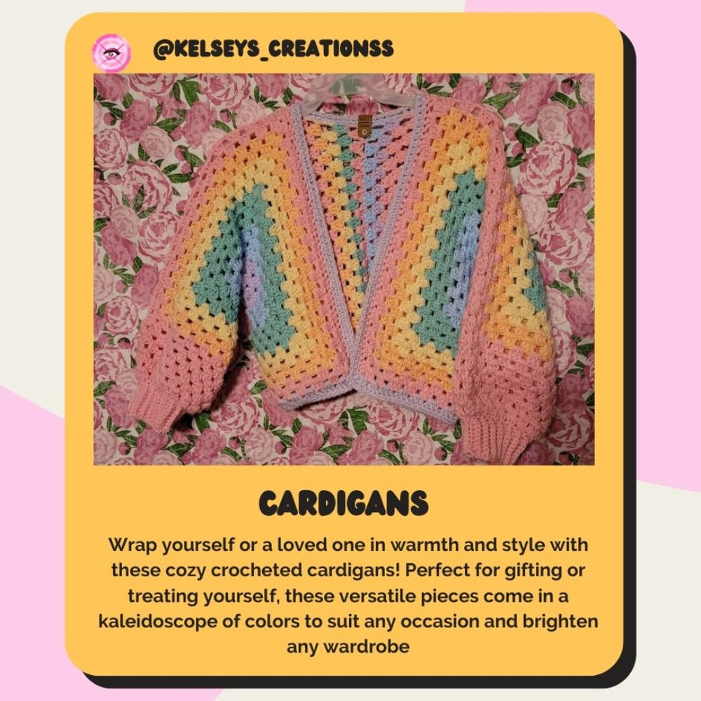 Pastel Rainbow Crocheted Cardigan